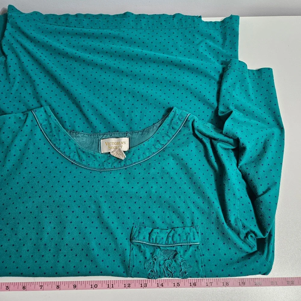 Vintage Victorias Secret Gold Label 100% Cotton Sleep Shirt Nightgown 80s 90s S